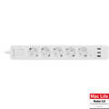 InLine® Socket strip, 5-way CEE 7/3, with protection and USB QC3.0 white