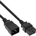 InLine® power cable C19 / C20 3-pin IEC male / female black 0.3m