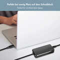 Slim universal USB-C power adapter with fixed cable, 100 W (PD) for laptops, tablets.