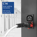ACT Netsnoer C14 IEC Lock+ Dual Locking - C15 IEC Lock+ wit 2 m, PC3875